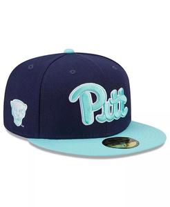 Мужская темно-синяя, светло-голубая шапка Pitt Panthers 59FIFTY Fitted Hat New Era