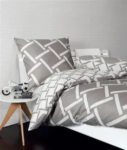 Постельное белье Janine JD 8480 07 серо-коричневый сатин Mako 135 см x 200 см Original Janine