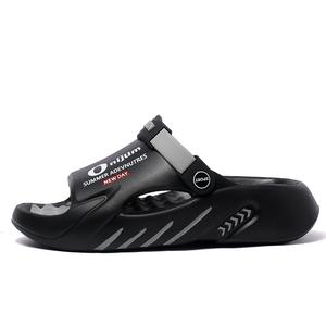 NANJIREN Скользостойкие износостойкие амортизирующие шлепанцы EVA унисекс черно-серые, цвет Black Gray