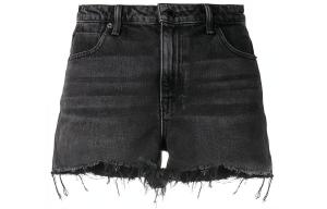 Брюки-шорты Bite Denim Alexander Wang, постиранные серо-черные