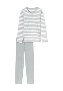 Повседневная женская хлопковая пижама с V-образным вырезом Essentials SCHIESSER, цвет Silbergrau Melange