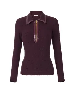 Рубашка-Поло из букле с виниловыми деталями Elisabetta Franchi, красный