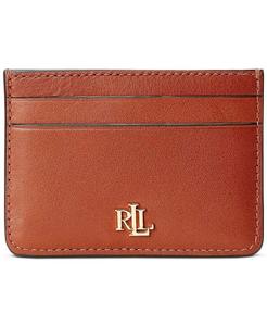 Женский маленький тонкий футляр для карточек из натуральной кожи Lauren Ralph Lauren, черный