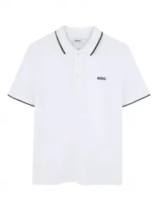 Рубашка поло с логотипом Boss Kidswear, белый