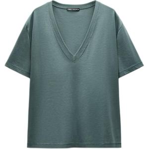 Футболка женская пыльно-зеленая Zara