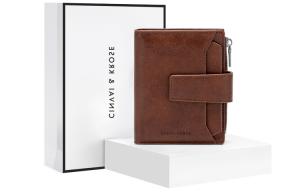 CinvaiKrose Синтетический кожаный кошелек для монет с денежным зажимом, Brown (Includes Shopping Bag+Box)