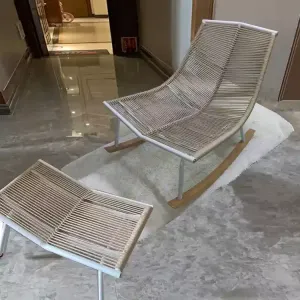 Fantasy Кресло-качалка из ротанга с пуфиком, цвет apricot