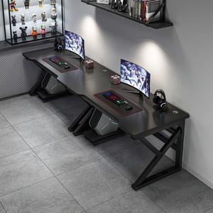 Компьютерный стол Naijia для двоих, игровой стол 200 см, домашний рабочий стол, письменный стол Sesame Black