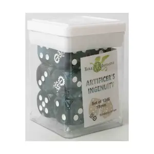 d6 18 мм Изобретательность ремесленника с белым символом класса (12), Class & Creature Dice - d6 Sets