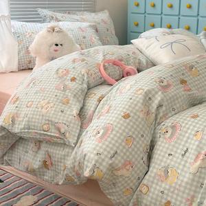 MUJI Комплект постельного белья на 1.8 м кровать, 4 предмета: пододеяльник 200x230 см, простыня, 2 наволочки, 100 Dog Party