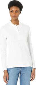 Lacoste женская облегающая поло с длинным рукавом из стрейч-пике, White