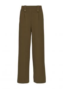 Широкие брюки со складками спереди QS, оливковый