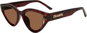 Солнцезащитные очки Steve Madden Koko Cat Eye для женщин, Brown/Solid Brown