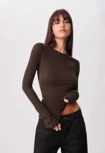 Топ с длинными рукавами Stradivarius, Dark Brown