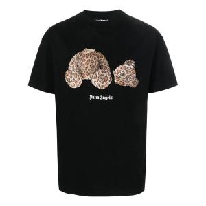 Футболка leopard bear classic tee 'black brown' Palm Angels, черный