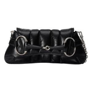 Сумка horsebit chain small shoulder bag 'black' Gucci, черный