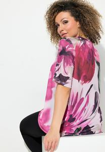 Футболка с принтом FLORAL PRINT SLINKY SHORT SLEEVE Ulla Popken, светло-розовый