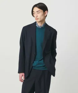 Пиджак из тропической шерсти с двумя пуговицами, приталенный, модель RELAX United Arrows, цвет Navy