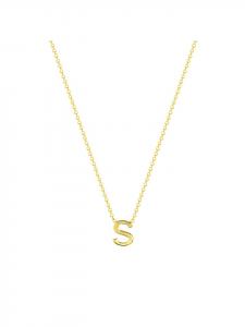Lucardi Золотое колье 375 пробы с буквой «S»