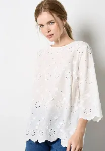 Футболка с длинным рукавом и цветочным принтом в виде колокольчика Apricot, White