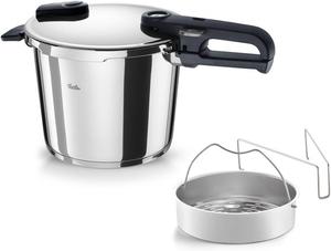 Скороварка Fissler Vitaquick Edition (6 л, Ø 22 см) из нержавеющей стали, 2 режима приготовления, включая вставку, произведено в Германии - подходит для индукционных плит