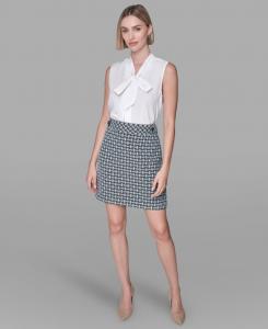 Женская мини-юбка с принтом в виде плетения KARL LAGERFELD PARIS, Blue Aura/black