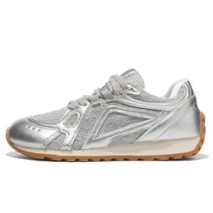 Дышащие легкие низкие повседневные кроссовки для женщин с эффектом увеличения роста Georgina Goodman, серебро