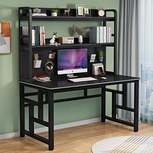 Компьютерный стол Xinmeikai с полками, 160x60x170 см, черная рама + карбон