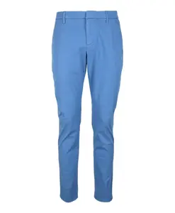 Брюки Gaubert из смесовой хлопковой ткани с застежкой-молнией Dondup, синий