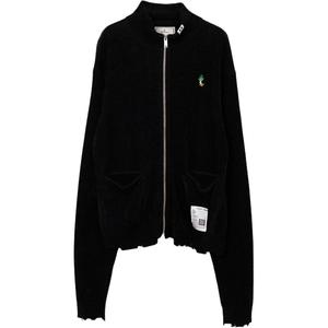 Кардиган с молнией и потертостями Maison Mihara Yasuhiro, черный