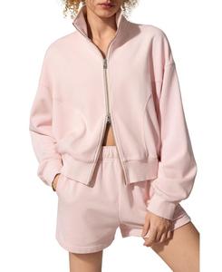 Женская куртка SILKERRY Oversized Heirloom '89 с воротником-стойкой на молнии LILYSILK, Blush-pink