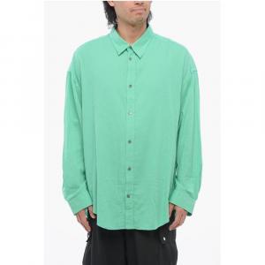 Однотонная рубашка поло с длинными рукавами Acne Studios, зеленый