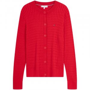 Кардиган с круглым вырезом и косами Tommy Hilfiger, красный xlg