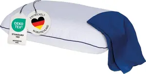 Подушка для поддержки шеи, дорожная подушка SUPER TRAVEL с синим защитным чехлом, пена с эффектом памяти, для сна на спине и боку, CASIMUM Innovations2U UG (haftungsbeschränkt)