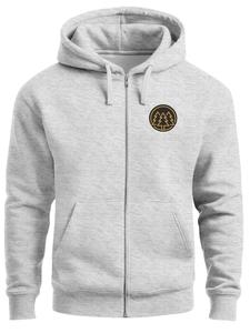 Neverless Толстовка с молнией 'Bäume Badge' в сером цвете