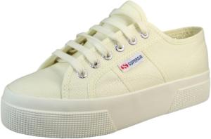 Кроссовки Superga 2740 Platform для мужчин и женщин - иконические итальянские теннисные кроссовки с дышащим верхом из ткани и нескользящей резиновой подошвой, бежевый
