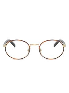 Prada Eyewear round-frame очки, коричневый