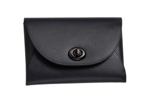 Coach Женский держатель для карт из коровьей кожи, черный