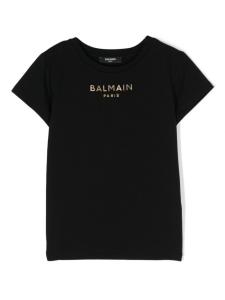 Balmain Kids футболка с логотипом, черный