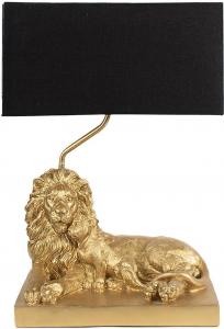 Настольная лампа Clayre & Eef Lion 32x22x44 см. Золотой Черный Пластик Clayre&Eef