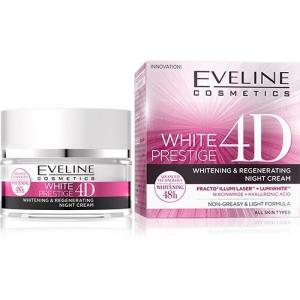 Eveline Cosmetics, White Prestige 4d, отбеливающий и регенерирующий ночной крем, 50 мл
