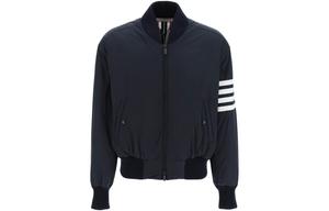 THOM BROWNE Четырехполосная застегивающаяся бомбер-куртка, Marine Blue
