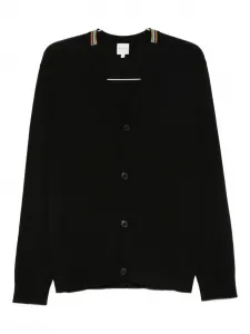 Кардиган из мериносовой шерсти в радужную полоску Paul Smith, черный