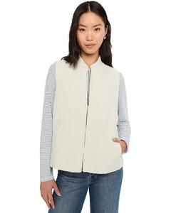 Женский жилет с отложным воротником Eileen Fisher Organic Linen Cotton Crepe, Bone