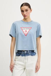 Хлопковая футболка Guess Jeans, синий