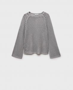 Женский вязаный свитер с длинными рукавами MANGO, Silver