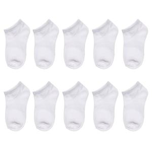 Набор из 10 однотонных носков с низким вырезом для девочек SO, белый