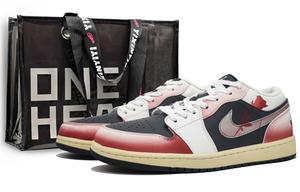 Jordan Баскетбольные кроссовки Air 1 Durable Breathable Low Top Vintage, унисекс, розово-красные