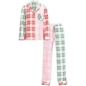 Victoria's Secret Фланелевый комплект длинной пижамы / Женская пижама с принтом Multicolor