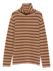 Полосатый топ с высоким воротником Beyou, нейтральный